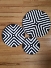 Load image into Gallery viewer, Black & White Imigongo Rwanda Painting African Handcraft Wall Decor