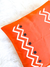 Load image into Gallery viewer, Orange & White African Boho Decorative Throw Pillow Cover - Modern Collection
