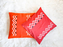 Load image into Gallery viewer, Orange & White African Boho Decorative Throw Pillow Cover - Modern Collection