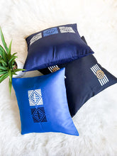 Load image into Gallery viewer, Navy blue, Blue & White Boho Decorative Throw Pillow Cover - Modern Collection
