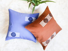 Load image into Gallery viewer, Blue, Navy Blue & white Boho Decorative Throw Pillow Cover - Modern Collection