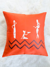 Load image into Gallery viewer, Orange, White & Black Boho Decorative Throw Pillow Cover - Modern Collection