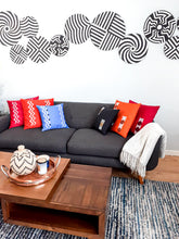 Load image into Gallery viewer, Black, Gold & White Boho Decorative Throw Pillow Cover - Modern Collection