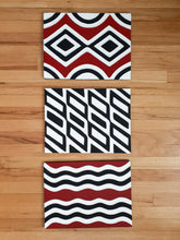 Load image into Gallery viewer, Black, Red & White Imigongo Rwanda Painting African Handcraft Wall Decor Unique African Pattern