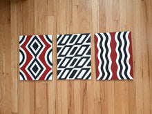 Load image into Gallery viewer, Black, Red & White Imigongo Rwanda Painting African Handcraft Wall Decor Unique African Pattern