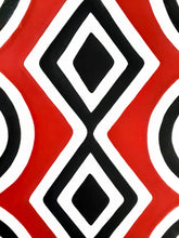Load image into Gallery viewer, Black, Red & White Imigongo Rwanda Painting African Handcraft Wall Decor Unique African Pattern