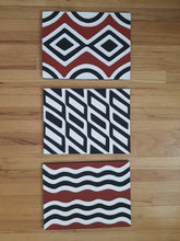 Load image into Gallery viewer, Black, Red & White Imigongo Rwanda Painting African Handcraft Wall Decor Unique African Pattern