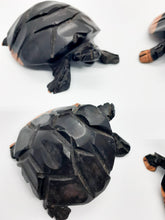 Load image into Gallery viewer, Family of 5 African Handmade Hand Carved Wooden Turtles
