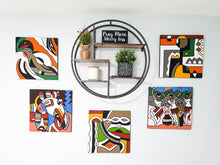 Load image into Gallery viewer, Black & White Imigongo Rwanda Painting African Handcraft Wall Decor Unique African Pattern