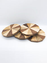 Load image into Gallery viewer, Wood Coasters Set of 4- Non Slip absorbent Coasters Rustic Home Decor