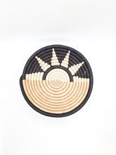 Load image into Gallery viewer, White, Beige and Black Rwanda Basket/ Hanging wall basket/ Boho wall art/ Fruit bowl