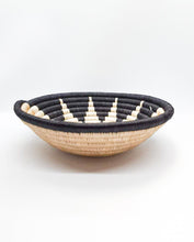 Load image into Gallery viewer, White, Beige and Black Rwanda Basket/ Hanging wall basket/ Boho wall art/ Fruit bowl