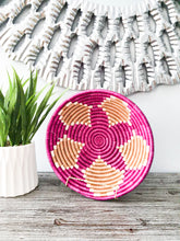 Load image into Gallery viewer, Pink, White and Beige African Handwoven Basket Hanging Wall Basket