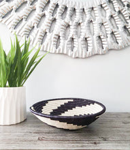 Load image into Gallery viewer, Black & White African Handwoven Basket Hanging Wall Basket Boho Wall Art Fruit Bowls