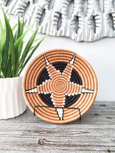 Load image into Gallery viewer, Black, White & Beige African Handwoven Boho Basket