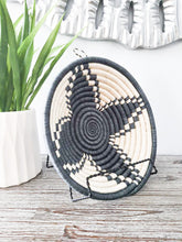Load image into Gallery viewer, Black & White African Handwoven Rwanda Hanging Wall Basket