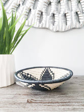 Load image into Gallery viewer, Black & White African Handwoven Rwanda Hanging Wall Basket