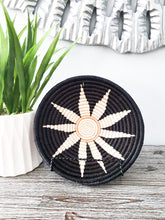 Load image into Gallery viewer, Black, White and Cream Rwanda Basket- Sunflower Woven Basket