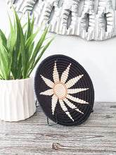 Load image into Gallery viewer, Black, White and Cream Rwanda Basket- Sunflower Woven Basket