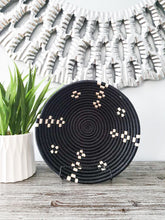 Load image into Gallery viewer, Black & White dot African Handwoven Basket Hanging Wall Basket