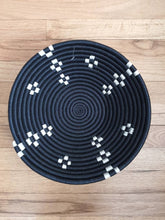 Load image into Gallery viewer, Black & White dot African Handwoven Basket Hanging Wall Basket