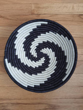Load image into Gallery viewer, Black & White African Handwoven Basket Hanging Wall Basket Boho Wall Art Fruit Bowls
