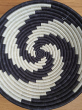 Load image into Gallery viewer, Black & White African Handwoven Basket Hanging Wall Basket Boho Wall Art Fruit Bowls