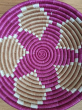 Load image into Gallery viewer, Pink, White and Beige African Handwoven Basket Hanging Wall Basket