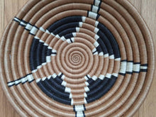 Load image into Gallery viewer, Black, White & Beige African Handwoven Boho Basket
