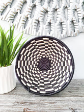 Load image into Gallery viewer, Black & White Damier Basket African Woven Basket Fruit Basket