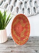 Load image into Gallery viewer, Orange & Gold African Handwoven Rwanda Basket