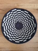 Load image into Gallery viewer, Black & White Damier Basket African Woven Basket Fruit Basket