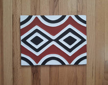 Load image into Gallery viewer, Black, Red and White Imigongo Rwanda Painting/ African Handcraft Wall Decor/ Traditional African Art Work/ Unique African Pattern