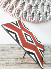 Load image into Gallery viewer, Black, Red & White Imigongo Rwanda Painting/ African Handcraft Wall Decor/ Traditional African Art Work/ Unique African Pattern