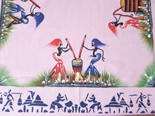 Load image into Gallery viewer, Pink African Table Linen / Unique Decorative Table Cloth/ Tribal Table Cloth/ Hand Painted/ Authentic Boho Table Cloth/Valentine's day Deco