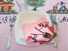 Load image into Gallery viewer, Pink African Table Linen / Unique Decorative Table Cloth/ Tribal Table Cloth/ Hand Painted/ Authentic Boho Table Cloth/Valentine's day Deco
