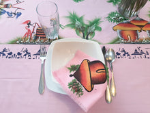 Load image into Gallery viewer, Pink African Table Linen / Unique Decorative Table Cloth/ Tribal Table Cloth/ Hand Painted/ Authentic Boho Table Cloth/Valentine's day Deco