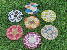 Load image into Gallery viewer, African Rwanda Trivet/ African Woven Trivet/ Wall Decor/ Gift For Mom/ Decorative Trivet/ Boho Wall Art/ Unique Trivet