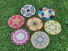 Load image into Gallery viewer, African Rwanda Trivet/ African Woven Trivet/ Wall Decor/ Gift For Mom/ Decorative Trivet/ Boho Wall Art/ Unique Trivet