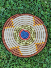 Load image into Gallery viewer, African Rwanda Trivet/ African Woven Trivet/ Wall Decor/ Gift For Mom/ Decorative Trivet/ Boho Wall Art/ Unique Trivet