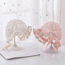 Load image into Gallery viewer, Princess Lace Newborn Baby Hat-Flower Cotton Infant Bonnets- Baby Hat