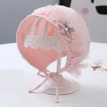 Load image into Gallery viewer, Cotton Lace Flower Newborn Hat- Adorable Baby Girls Beanies- Infant Hat