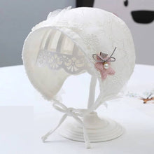 Load image into Gallery viewer, Cotton Lace Flower Newborn Hat- Adorable Baby Girls Beanies- Infant Hat