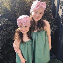 Load image into Gallery viewer, Newborn Baby Hat- Girl Soft Cotton Turban -Ruffled Bowknot Turban- Baby Bonnet Beanies