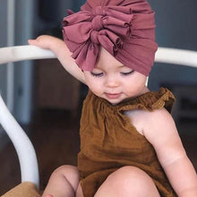 Load image into Gallery viewer, Newborn Baby Hat- Girl Soft Cotton Turban -Ruffled Bowknot Turban- Baby Bonnet Beanies
