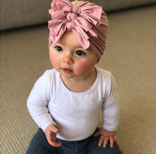 Load image into Gallery viewer, Newborn Baby Hat- Girl Soft Cotton Turban -Ruffled Bowknot Turban- Baby Bonnet Beanies