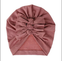 Load image into Gallery viewer, Newborn Baby Hat- Girl Soft Cotton Turban -Ruffled Bowknot Turban- Baby Bonnet Beanies