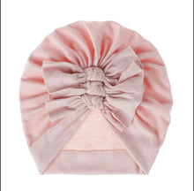 Load image into Gallery viewer, Newborn Baby Hat- Girl Soft Cotton Turban -Ruffled Bowknot Turban- Baby Bonnet Beanies