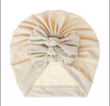 Load image into Gallery viewer, Newborn Baby Hat- Girl Soft Cotton Turban -Ruffled Bowknot Turban- Baby Bonnet Beanies