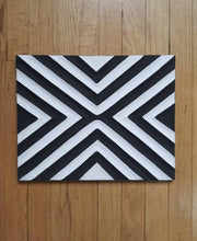 Load image into Gallery viewer, Black & White Imigongo Painting African Handcraft Wall Decor Traditional African Art Work